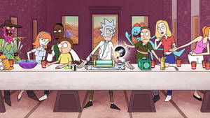Cool Rick And Morty Last Supper Wallpaper