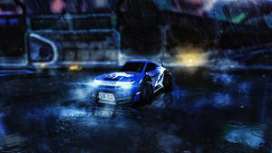 Cool Rocket League Car In The Rain Wallpaper