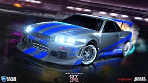 Cool Rocket League Nissan Skyline Gt-r R34 Wallpaper