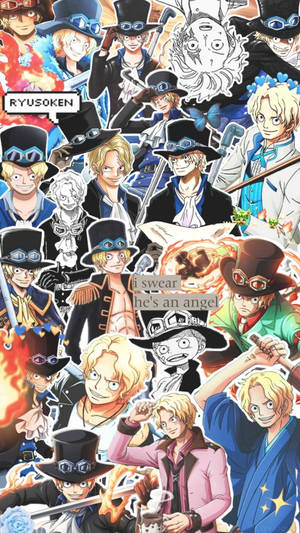 Cool Sabo One Piece Aesthetic Collage Wallpaper