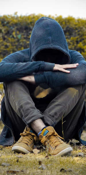 Cool Sad Boy Sitting In A Meadow Wallpaper