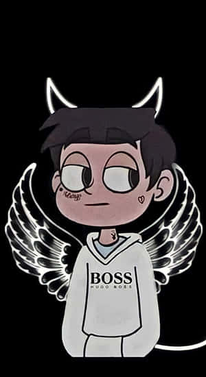 Cool Sad Boy With Devil Horns Wallpaper