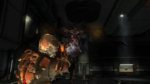 Cool Space Man And Monster Wallpaper