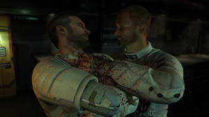 Cool Space Two Astronauts Wallpaper