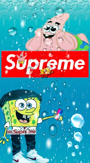 Download free Spongebob And Patrick With Logo Wallpaper - MrWallpaper.com