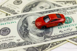 Cool Toy Car On Money Wallpaper