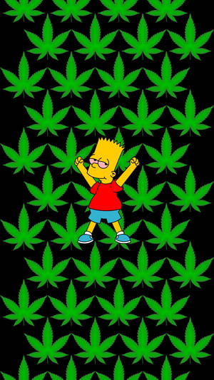 Cool Weed Bart Simpson Portrait Wallpaper