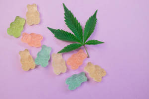 Cool Weed Pastel Gummy Bears Wallpaper