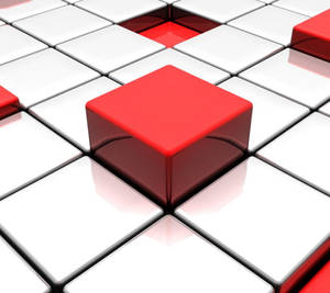Cool White And Red Tiles Wallpaper