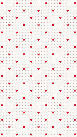 Coquette Red Heart Pattern Wallpaper