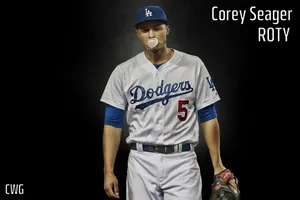 Corey Seager Blowing Bubblegum Wallpaper