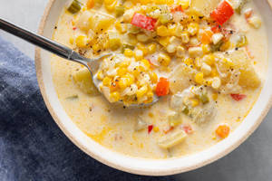 Corn Chowder With Bell Pepper Wallpaper