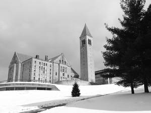 Cornell University Black And White Wallpaper