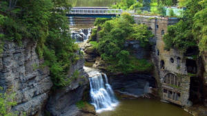 Cornell University Waterfalls Aerial Wallpaper