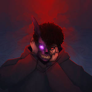 Corpse Husband Red Smoke Wallpaper