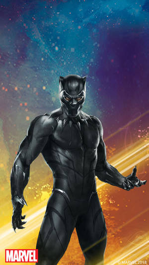 Cosmic Black Panther Marvel Phone Wallpaper