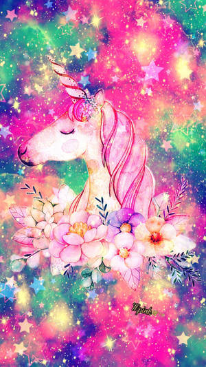 Cosmic Rainbow Unicorn Wallpaper