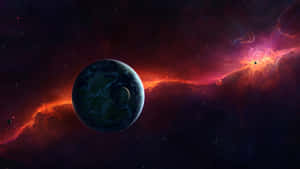 Cosmic Red Light Earth Wallpaper