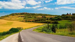 Country Road Steep Hill Road Wallpaper