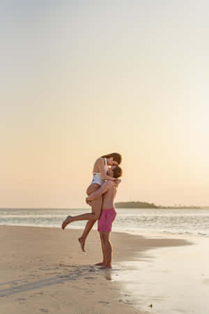 Couple At Beach In Exuma Wallpaper