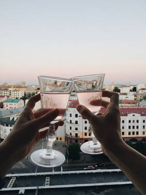 Couple Hands Toasting Florence Wallpaper