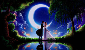 Couple In Forest Love Anime Wallpaper