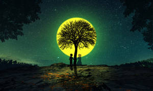 Couple Silhouette Love Full Hd Wallpaper