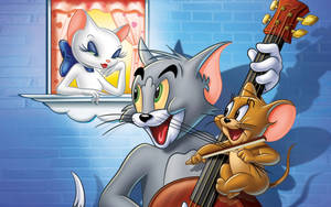 Courting Tom And Jerry Cartoon Wallpaper