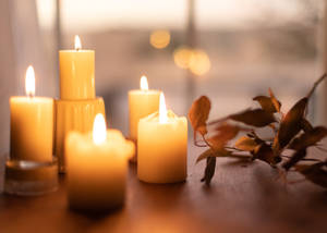 Cozy Autumn Candles Wallpaper