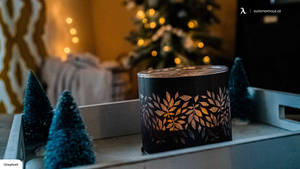 Cozy Christmas Aesthetic Candle Wallpaper