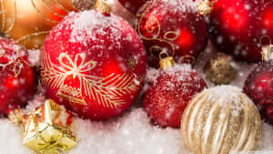 Cozy Christmas Close-up Decorations Wallpaper