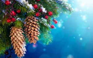 Cozy Christmas Conifer Cone Wallpaper