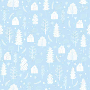 Cozy Christmas Decor Light Blue Wallpaper