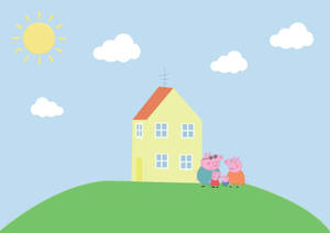 Cozy Family In Peppa Pig House Wallpaper