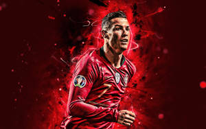 Cr7 Glowing Red Jersey Wallpaper