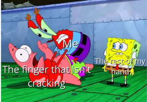 Cracking Hand Spongebob Meme Wallpaper