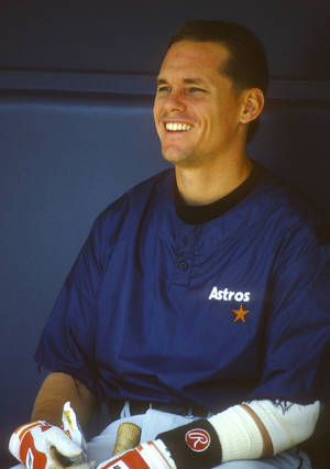 Craig Biggio Smiling In Dugout Wallpaper