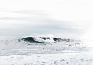 Crashing Waves Simple White Aesthetic Wallpaper