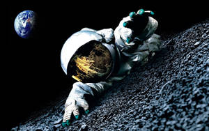 Crawling Space Astronaut Wallpaper
