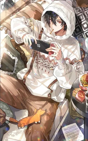 Crazy Anime Boy With Wild Blue Hair Wallpaper