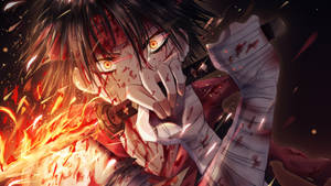 Crazy Power Anime Boy Raging Fire Wallpaper