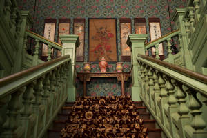 Crazy Rich Asians Green Staircase Wallpaper