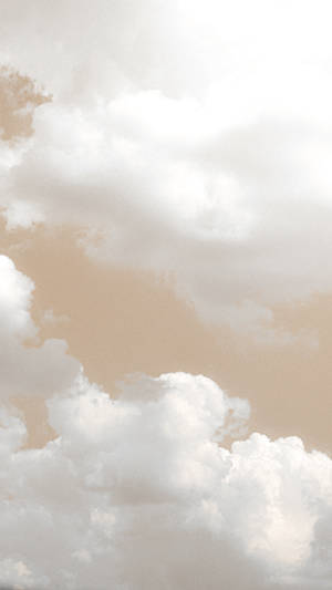 Cream Aesthetic Cloudy Sky Wallpaper