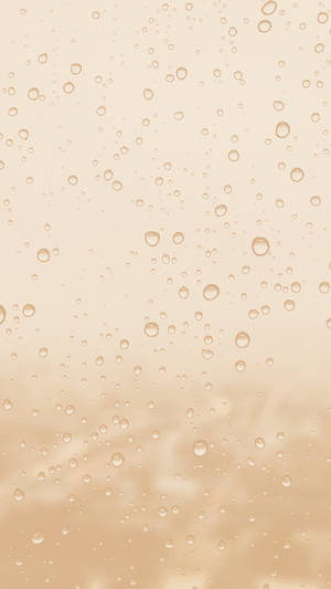 Cream Aesthetic Raindrops On Glass Wallpaper