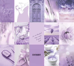 Create A World Of Your Own With This Beautiful Purple Aesthetic Collage Wallpaper