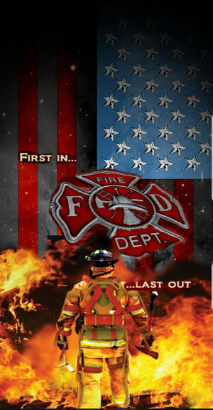 Creative Firefighters Collage With Quote Wallpaper