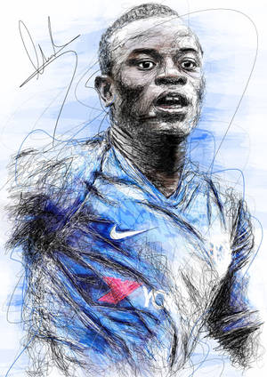 Creative N'golo Kante Sketch Wallpaper