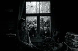 Creepy Aesthetic People With Gas Masks Wallpaper