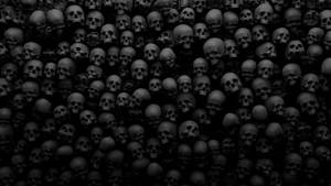 Creepy Dark Skulls Pile Wallpaper