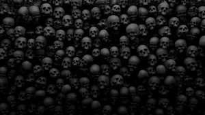 Creepy Dark Skulls Pile Wallpaper